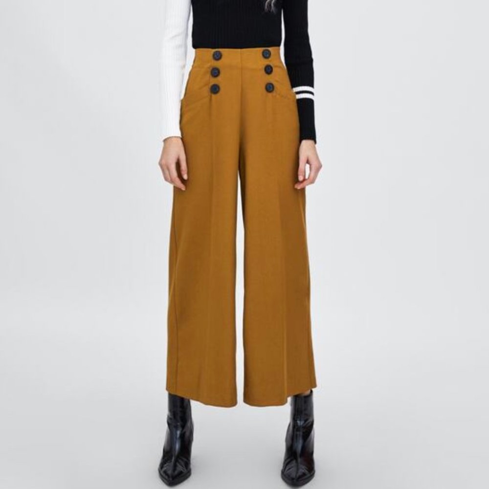 ZARA Buttoned palazzo trousers